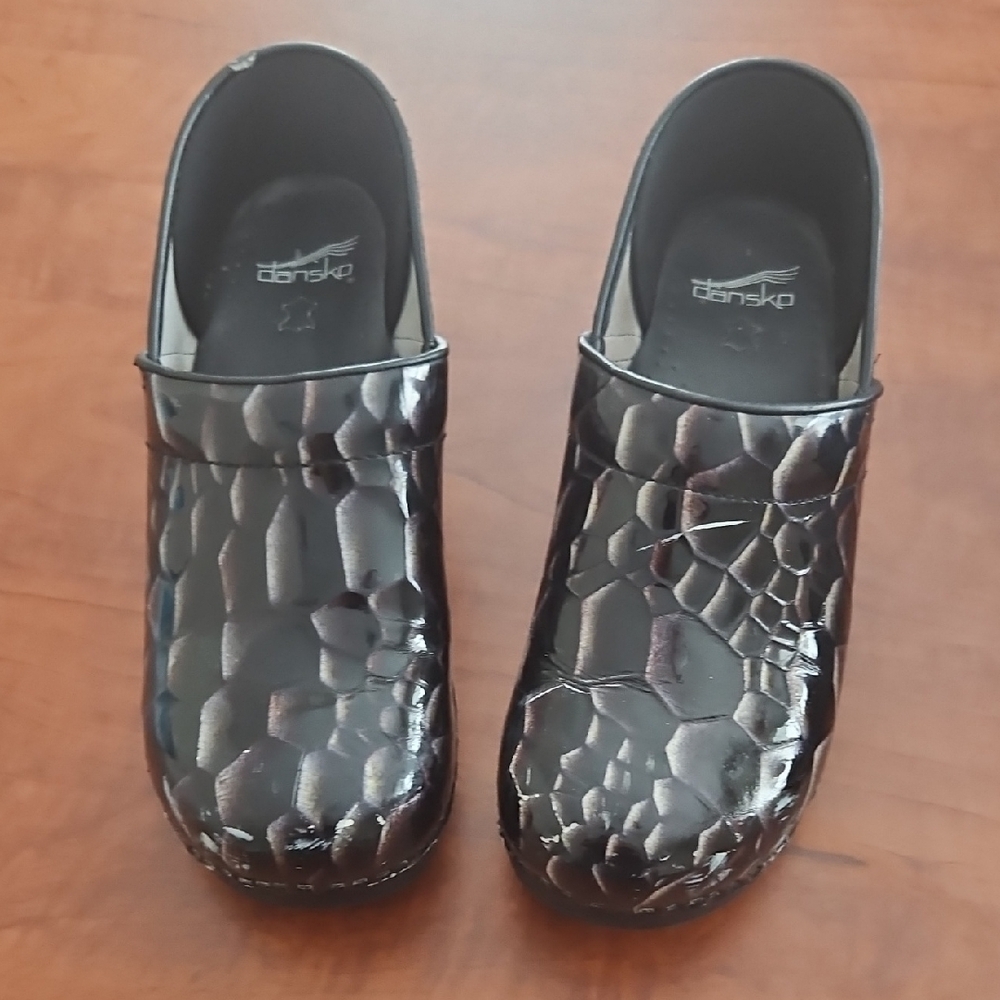Dansko Black Patterned Clogs